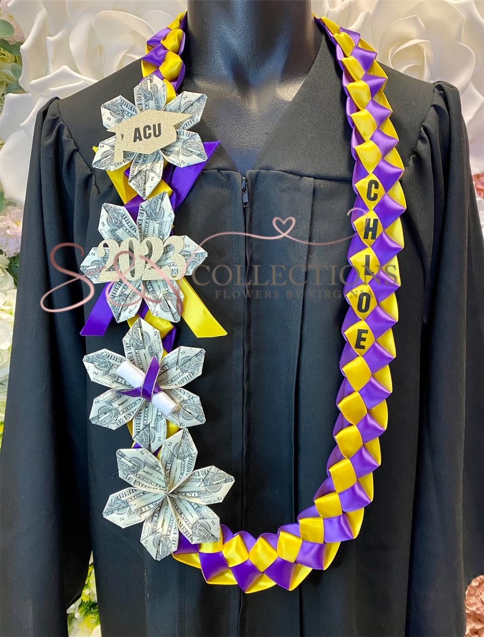 4 Flower Graduation Lei - #01 — S & V Collections